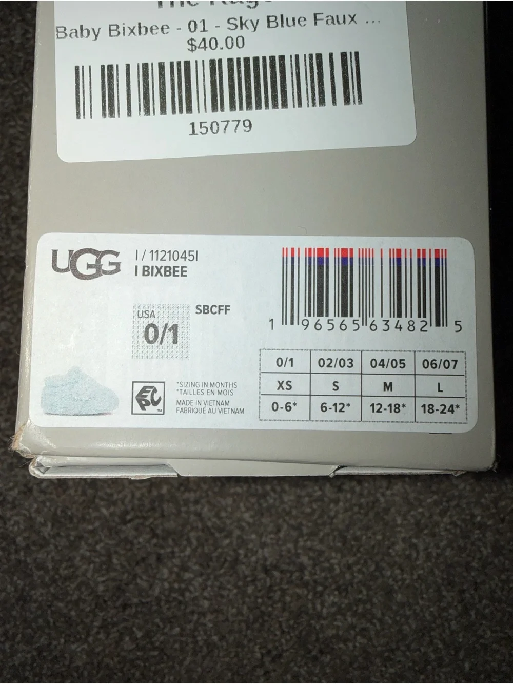 UGG Light Blue Fuzzy Baby Bootie Slippers